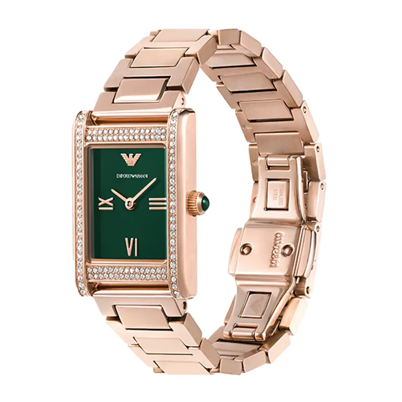 Emporio Armani Genni Green Dial Ladies Watch- AR11641